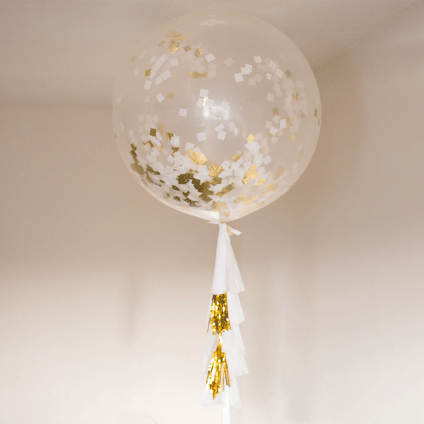Ballon confettis originaux or x5 - MODERN CONFETTI