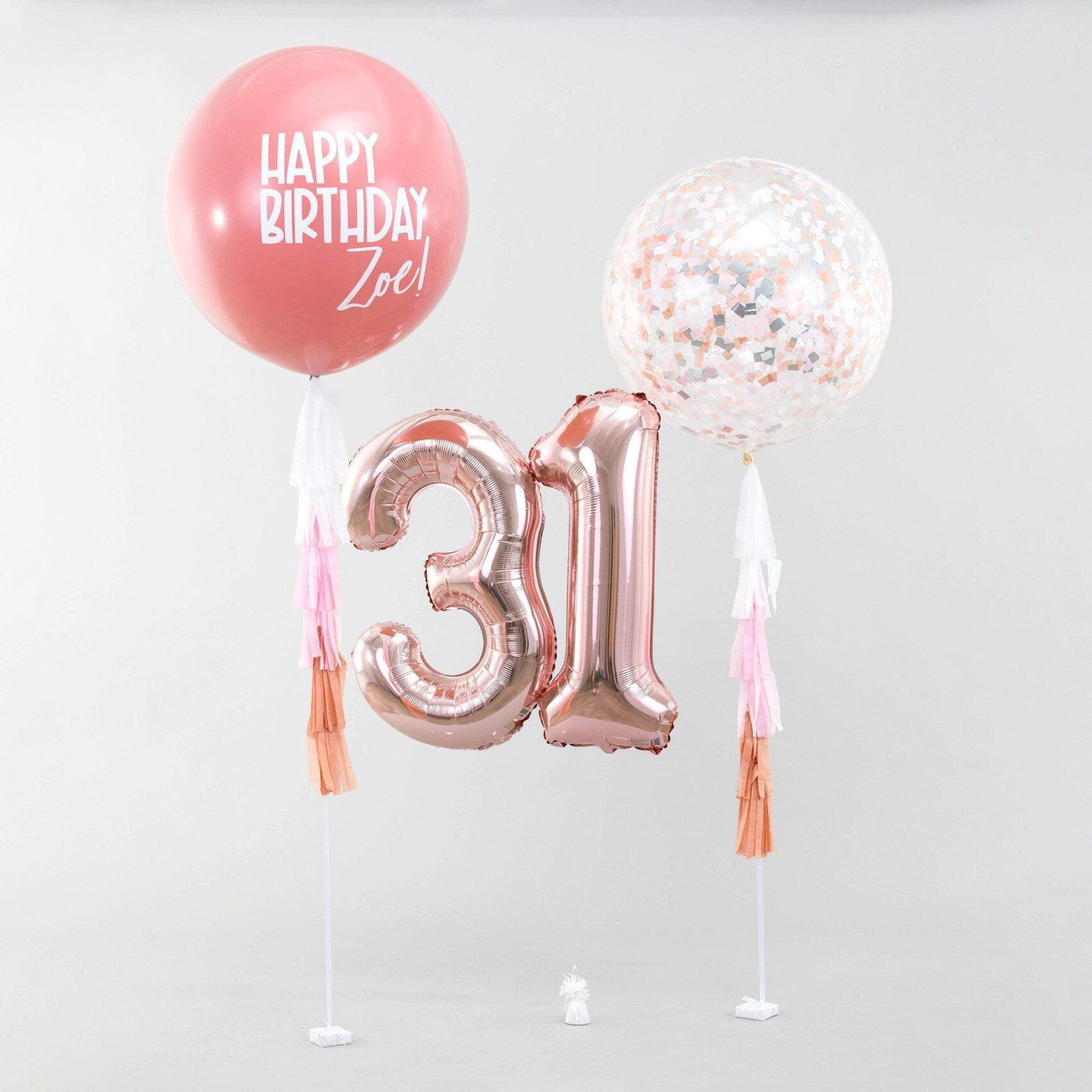Birthday Package with Numbers - Rosebud